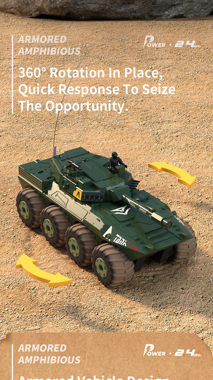 Large Rc Tank Buggy Car 1/32 Radio Control Car Remote Control Truck Amphibious Armored Vehicle 8WD Electric Model Toys for Boys
