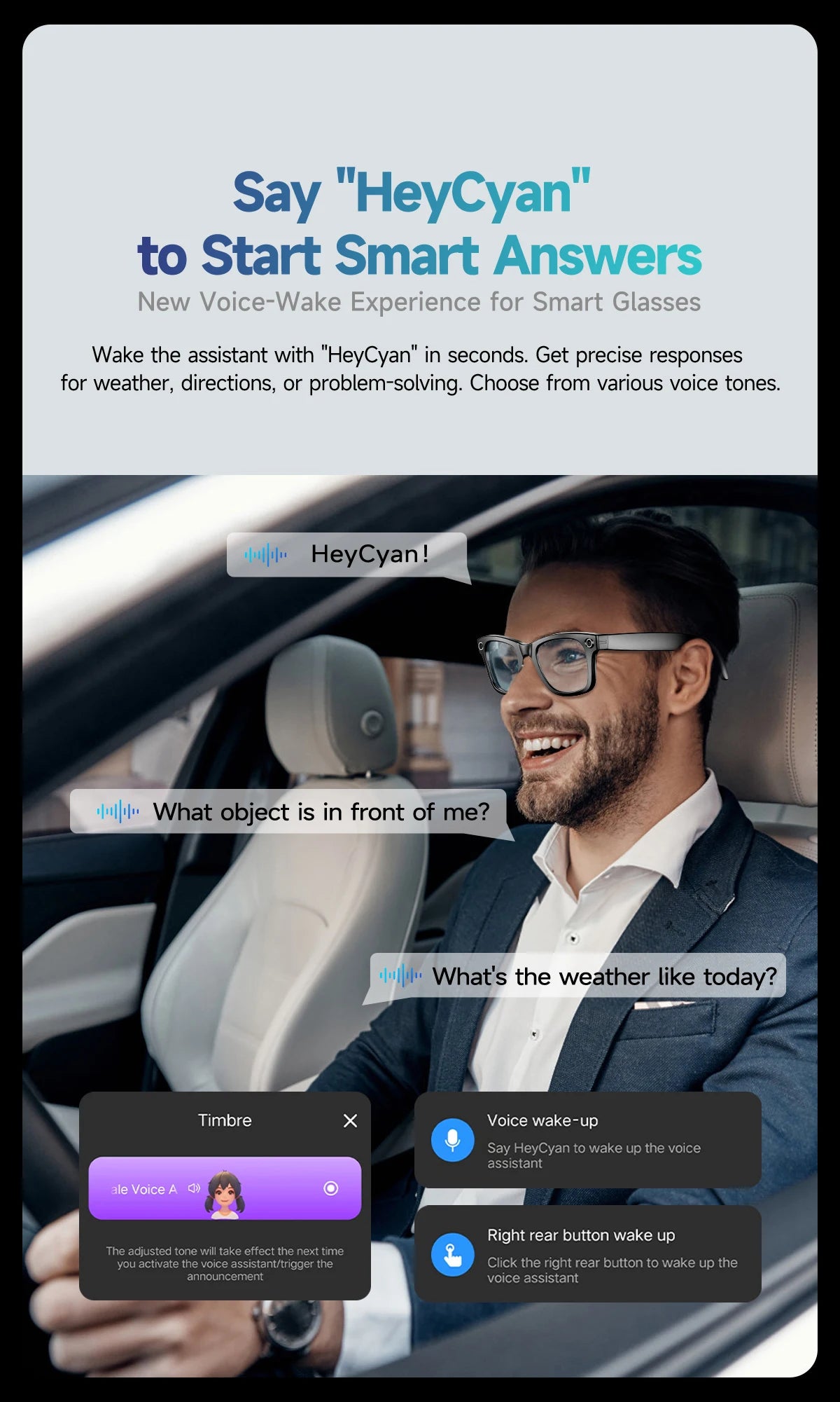 Smart Glasses 8 Million Pixels Recording Videos AI Photo Recognition Answer Translation 270mAh IP65 Waterproof Bluetooth Glasses