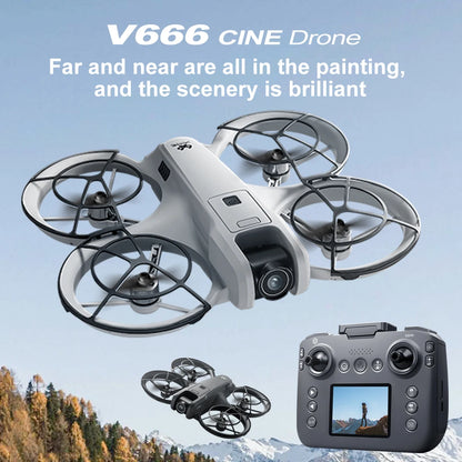 V666 Drone 4k HD Camera ESC 180° Aerial Aircraft Brushless RC Quadcopter Air Pressure Fixed Height Remote Control Airplane Gift