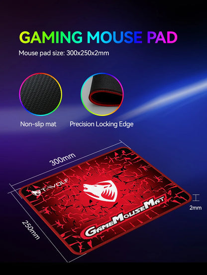 USB Keyboard And Mouse Gaming Headset Combos 4 In 1 English Gaming Wired RGB Keyboard Mouse Set With Mouse Pad and Headphones