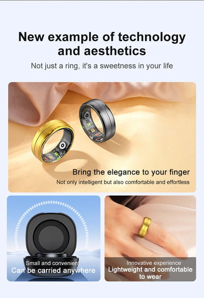 New R06 Smart Ring 2025 Mens Rings for Woman Mluti-Sport Mode Smartring with Charging Case, Fitness and Sleep Tracker for Xiaomi