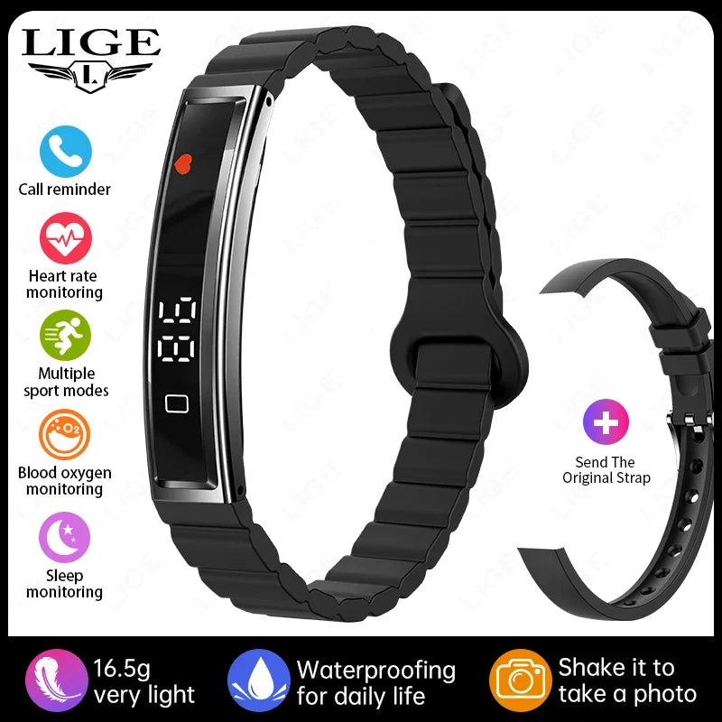 LIGE New Sport Fitness Tracker Smart Band Bracelet Heart Rate Blood Oxygen Sleep Monitor Pedometer Call Reminder Smartwatch 2025