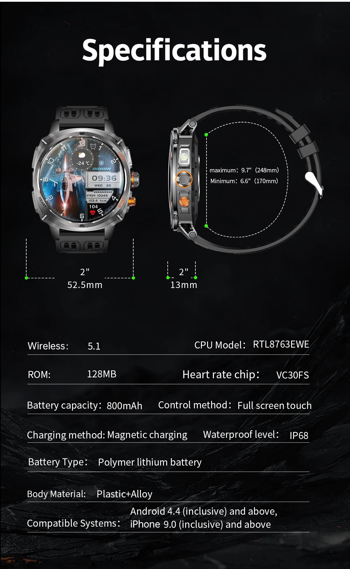 LIGE NEW Smart Watch Men 800mAh Large Battery Bluetooth Call IP67 Waterproof Smartwatch 100+Sport Health Monitor Smartwatches