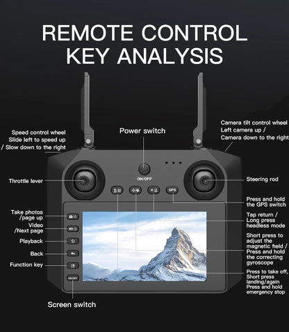 8K HD dual camera GPS drone gimbal 360 ° laser obstacle avoidance brushless quad-axis foldable aircraft