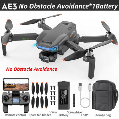 AE3 Pro Max Professional Drone With Screen 360° Obstacle Avoidance Brushless  8K Dual Camera 3-Axis Gimbal Quadcopter FPV dron