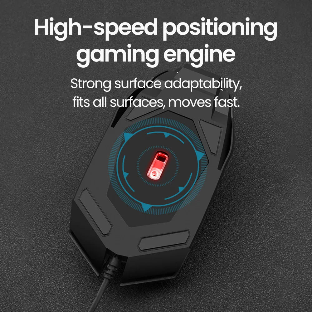 Elough Mute Wired Mouse USB Wired Gaming Mouse For Desktop PC Laptop Computer Home Office RGB LED Luminous Backlit Mouse Game