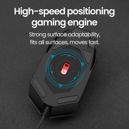 Elough Mute Wired Mouse USB Wired Gaming Mouse For Desktop PC Laptop Computer Home Office RGB LED Luminous Backlit Mouse Game