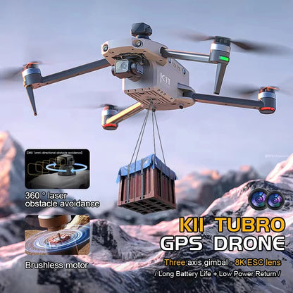 K11 Tubro Professional Drone With 8K Camera 3-Axis Gimbal Obstacle Avoidance Touch Screen FPV Drone Brushless GPS RC Quadcopter