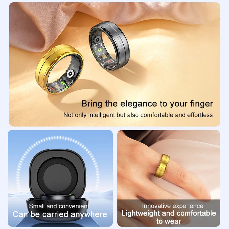 New R06 Smart Ring 2025 Mens Rings for Woman Mluti-Sport Mode Smartring with Charging Case, Fitness and Sleep Tracker for Xiaomi