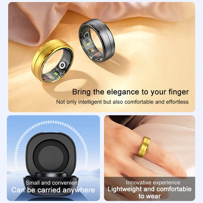 New R06 Smart Ring 2025 Mens Rings for Woman Mluti-Sport Mode Smartring with Charging Case, Fitness and Sleep Tracker for Xiaomi