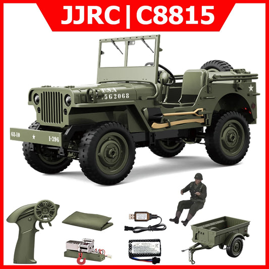 JJRC C8815 RC Car 1/10 WILLYS 1941 4WD RTR RC Crawler 2.4G Remote Control Car Off-road Climbing Military RC Truck Toys Gift