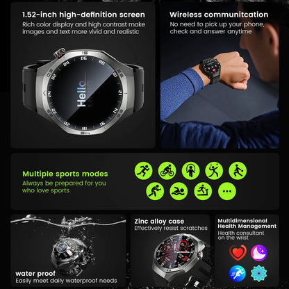 2025 New Smart Watch Men AMOLED Screen GPS Motion trajectory Heart Rate Bluetooth Calls SmartWatch Waterproof