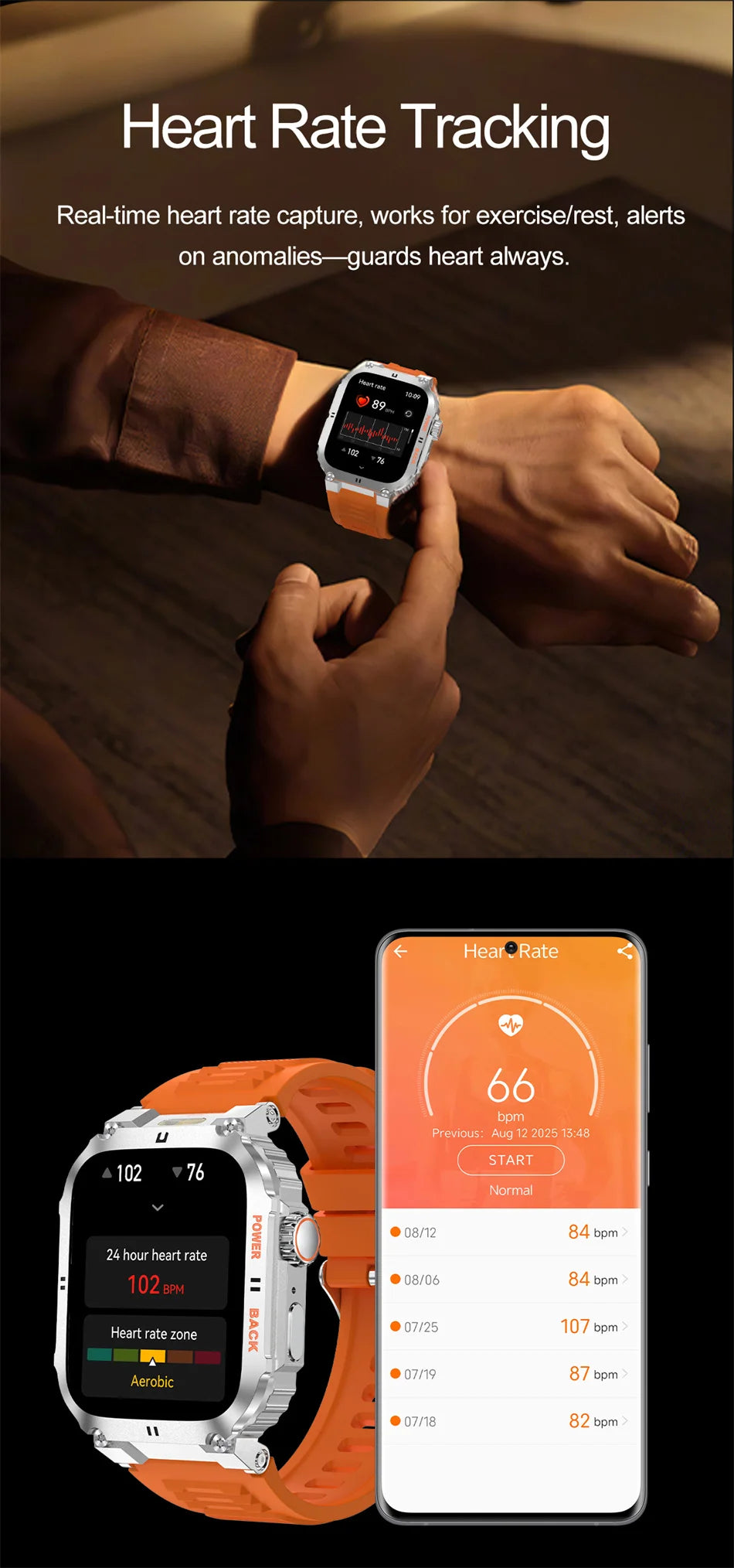 Men's Outdoor Sports Bluetooth Call Smart Watch 1.91 Inch Full Screen Touch Flashlight 110+ Sport Mode Smartwatch 2025 New