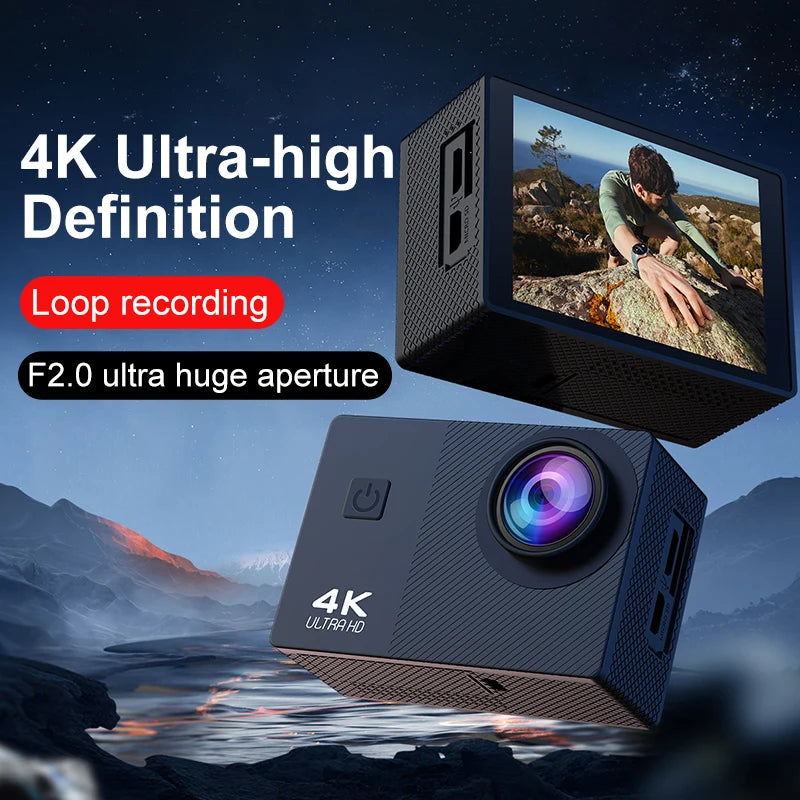 4K Action Camera 1080P 30FPS 170° Wide Angle Lens Outdoor Diving And Riding Sports Camera Ultra HD Pixels Sports Camera