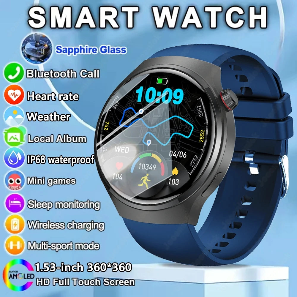 2025 New Watch 4 New Bluetooth Call Smartwatches Men 150+ Sports Mode Health Monitoring AI Voice Assistant Smart Watch IOS