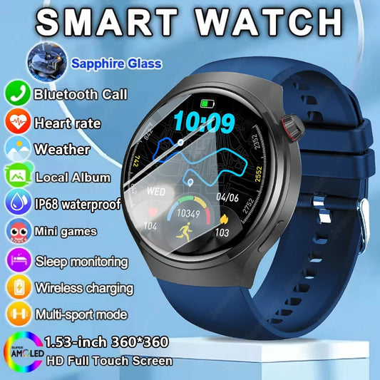 2025 New Watch 4 New Bluetooth Call Smartwatches Men 150+ Sports Mode Health Monitoring AI Voice Assistant Smart Watch IOS