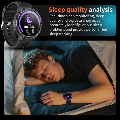 GPS Outdoor Sports Smartwatches 1100mAh Large Battery LED Light Compass 3ATM Waterproof Bluetooth Call Smart Watch 2025 New