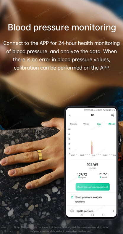 Smart Rings Steps Heart Rate Blood Oxygen Saturation Sleep Distance Calories IP68 Smart Ring Waterproof Multi-sport Mode Tracker