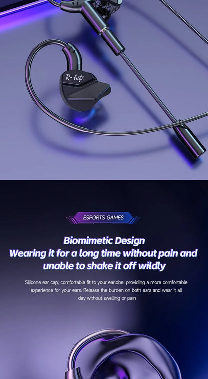 E-Sports Gaming Headset 7.1 Surround Sound Hifi Stereo Wired headphones 3.5mm/Type-C In-Ear dual Mic PUBG Gaming Earphone Earbud