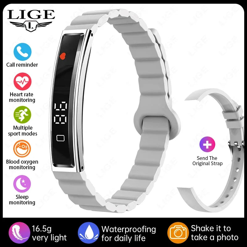 LIGE New Sport Fitness Tracker Smart Band Bracelet Heart Rate Blood Oxygen Sleep Monitor Pedometer Call Reminder Smartwatch 2025