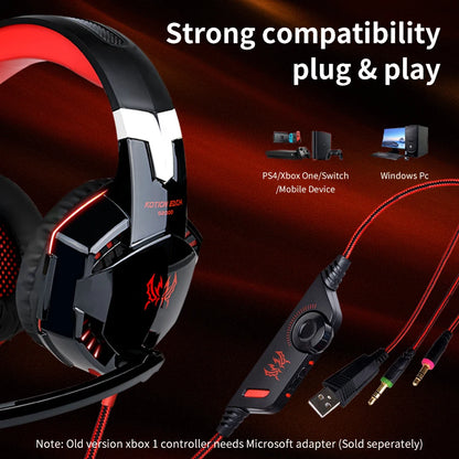 G2000 Gaming Headsets Big Headphones with Light Mic Stereo Earphones Deep Bass for PC Computer Gamer Laptop PS4 New X-BOX