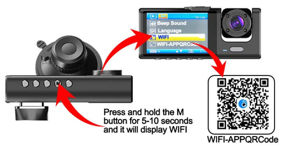 Dash Cam for Cars WIFI APP Car DVR 2/3lens Front Camera Video Recorder Rear View Camera for Vehicle Black Box Car Assecories