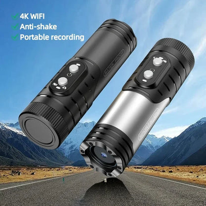 4K Mini Sport DV Action Sport Camera Flashlight Helmet Full HD 1080P Video Ideal Bodycam for Bike, Cycle, Motorcycle Camcorder