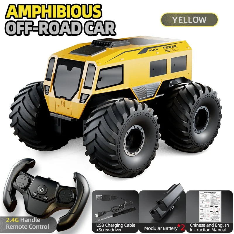 NEW RC Cars 4WD All Terrain Cross Country Car RC Water Land Amphibious 2.4G Toy Drift Racing Remote Control Car Kids Gift