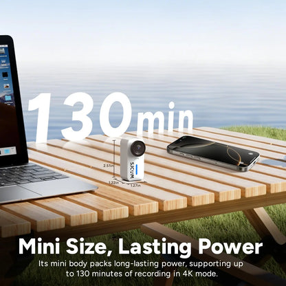 SJCAM C110+ Magnetic Combo Action Camera，4K 30FPS WiFi Sports Camera IP65 Waterproof with 200Min Battery