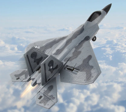 Foam RC Aircraft F22 Fighter Raptor Series FX-822 With Light 2.4Ghz 2CH Foam Drone Ready To Fly Airplane Toy Boy