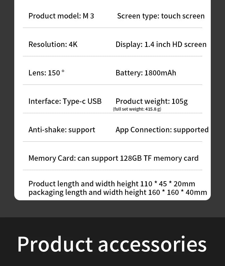 4K Action Camera HD Touch Screen Outdoor Anti Shake Sports DV Handheld Video Recorder Vlog Action Cam Pocket Body Camera