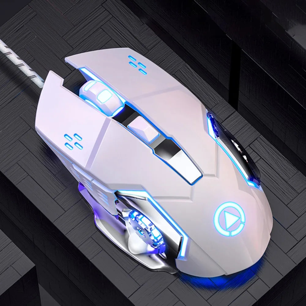 Fluent Colorful Light Wired Mouse 7-Color with Sound USB Mouse Cool Illuminated Mechanical Mouse PC Laptop