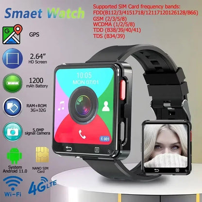 Smart watch Android operating system quad-core processor S998 storage 2.64-inch display dual-camera detachable smart watch
