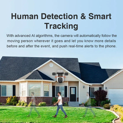 Four Lens WiFi Security Camera 20MP Four Screens Outdoor 10X Optical Zoom Human Auto Tracking Waterproof Multi-Camera System