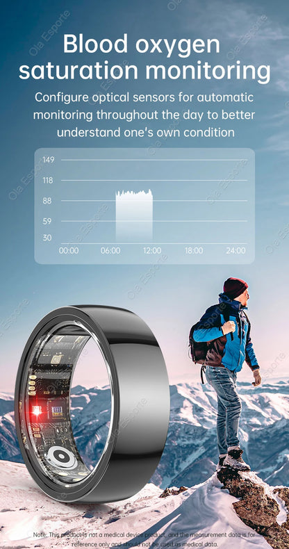 New Ceramic Smart Ring 2025 Men Women Gesture Swing Take Photos Heart Rate Blood Oxygen 5ATM Waterproof Multi-sport Mode Rings