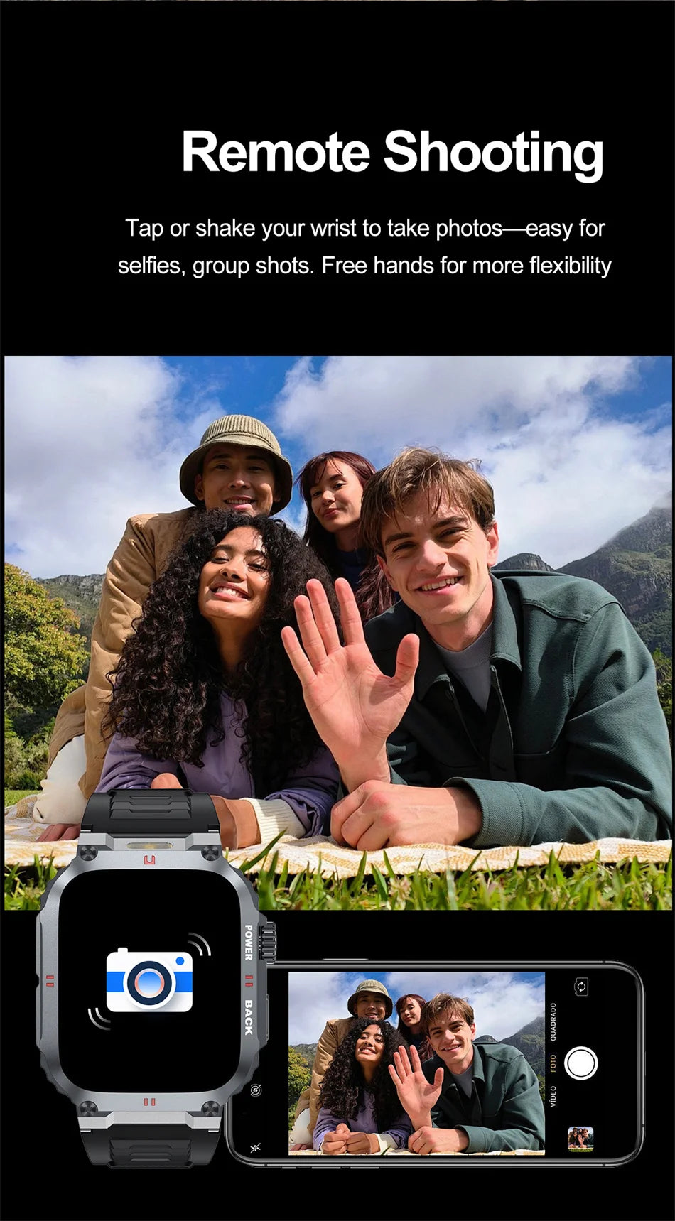 Men's Outdoor Sports Bluetooth Call Smart Watch 1.91 Inch Full Screen Touch Flashlight 110+ Sport Mode Smartwatch 2025 New