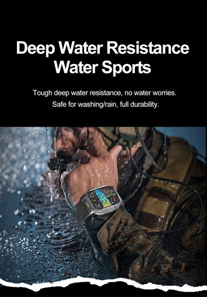 Men's Outdoor Sports Bluetooth Call Smart Watch 1.91 Inch Full Screen Touch Flashlight 110+ Sport Mode Smartwatch 2025 New