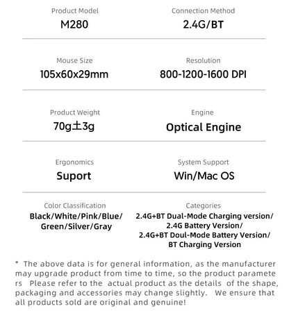 Xiaomi Bluetooth Wireless Mouse Dual Mode DPI Adjustable 2.4G Type-C Rechargeable Silent Ergonomic Morandi Portable Office Mouse