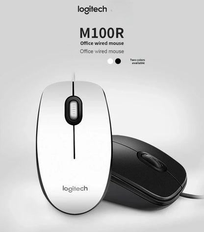 Logitech M100 Wired Mouse Ergonomic Design Comfortable Grip General Purpose for Home Business Office Everyday Use