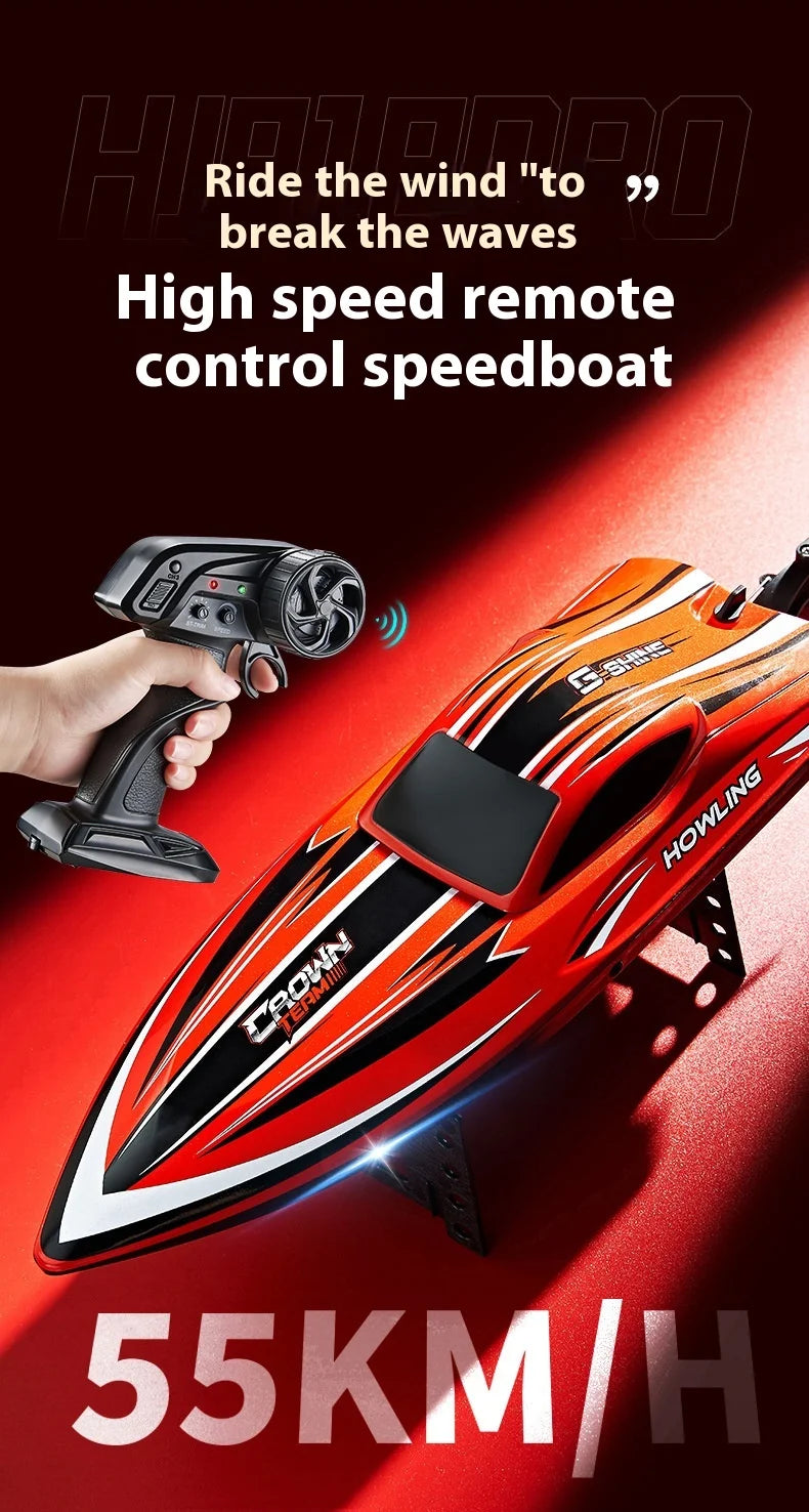 Hj818pro High-Speed Remote Control Boat 41cm Brushless Motor Competitive Boat High Horsepower Boat Model Children'S Water Toy