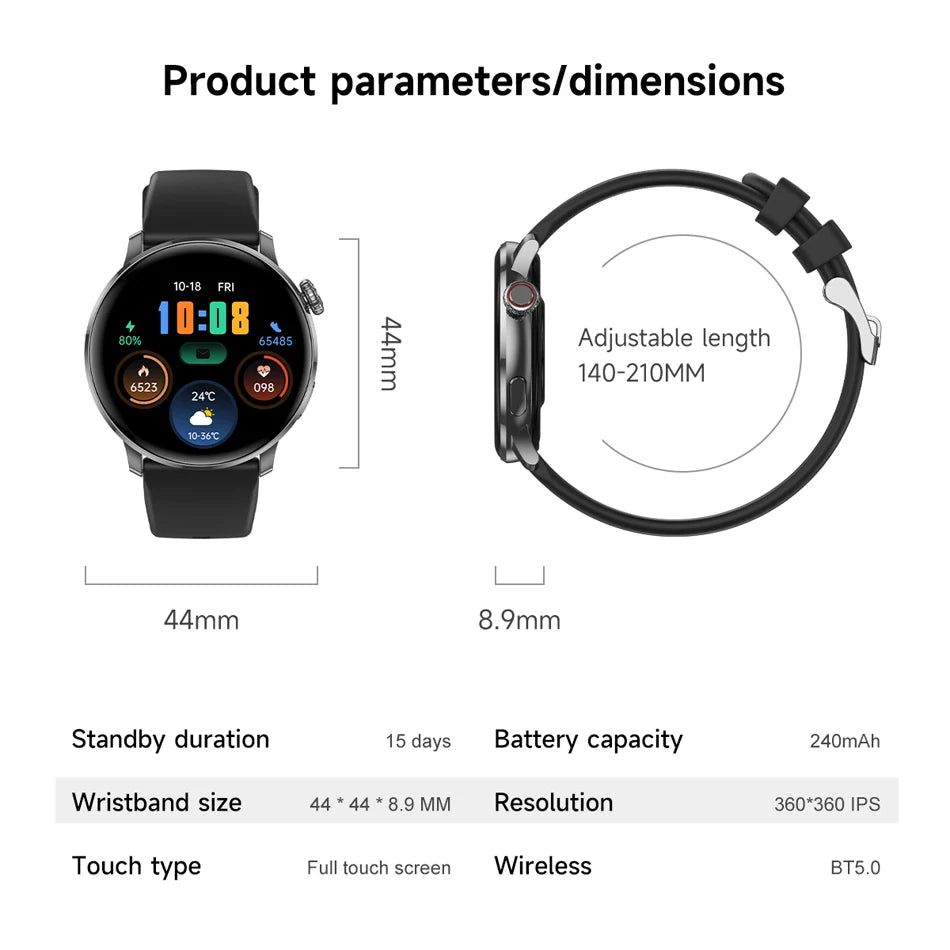 Fashion Women Bluetooth Call Smart Watch DIY Dial Health Monitoring Full Screen Touch Smartwatches 2025 New Android IOS
