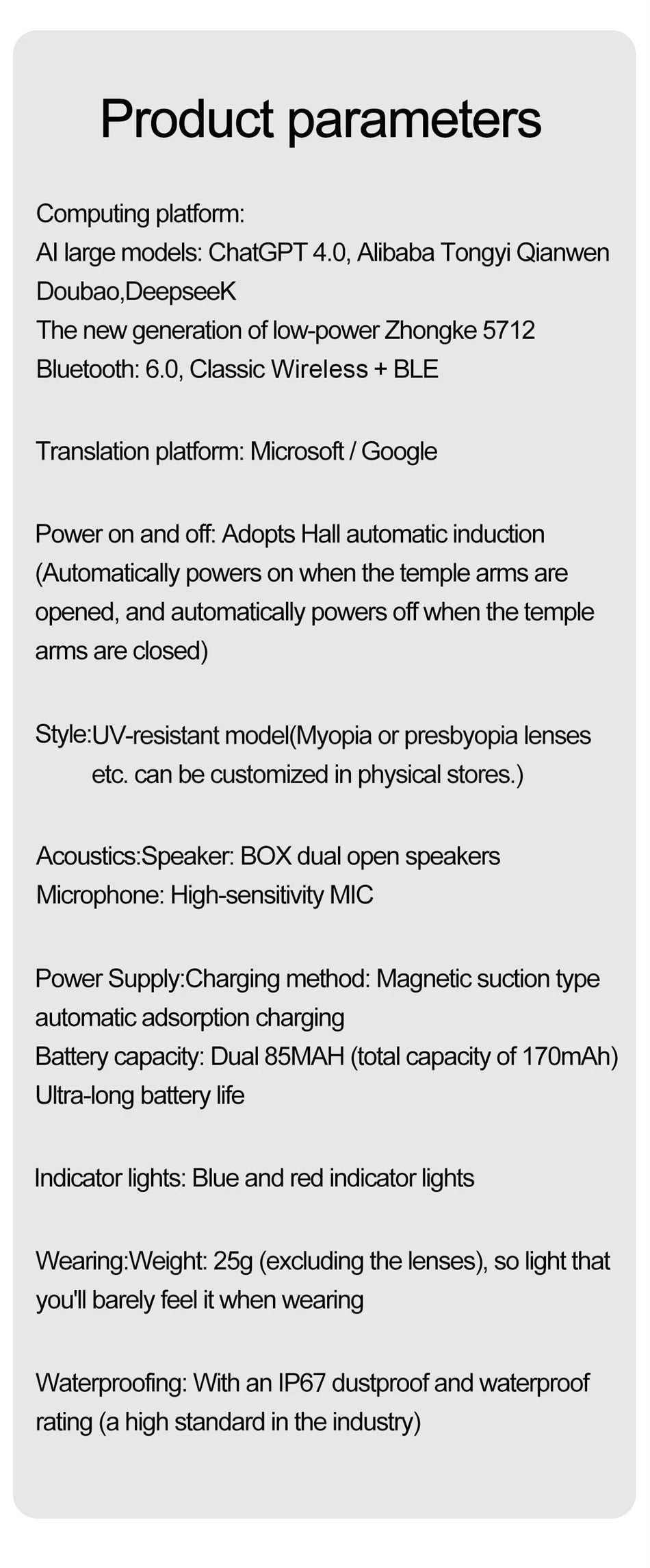 2025 New Smart Glasses Multiple Language Real-time Translation Wireless Call Music Play Sunglasses Waterproof Mens Smart Glasses