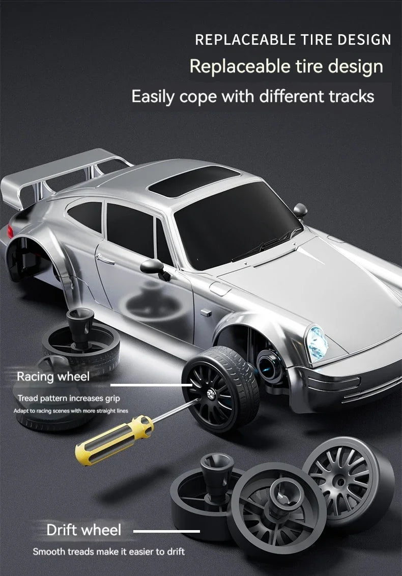 RC Cars 1:24 Remote Control Car 20KM/H 4WD High Speed RC Drift Car with LED Lights Extra Drifting Tires Vehicles for Adults Kids