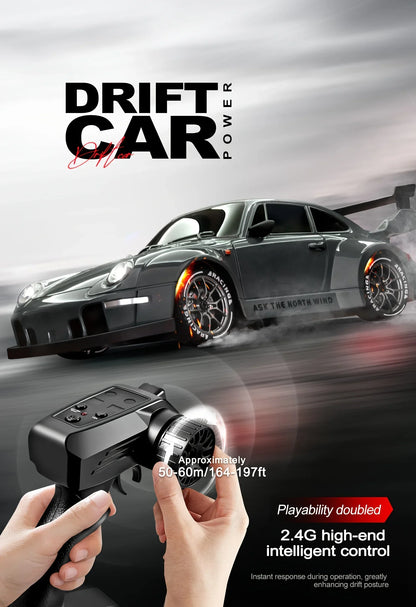 RC Cars 4WD 1:24 High-Speed Drift Car 20KMH with LED Lights Drifting Tires Off-Road Racing Car Sport Toy for Kids and Enthusiast