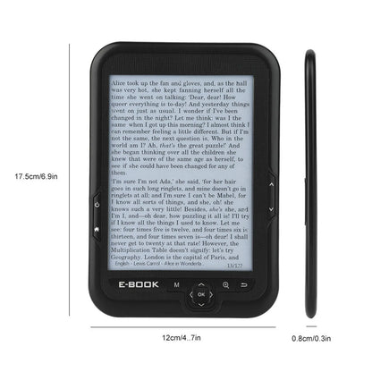 EBOOK Reader EInk 6 Inch Ereader 600 X 800 Resolution Display 300DPI Blue Cover (Black 8G)