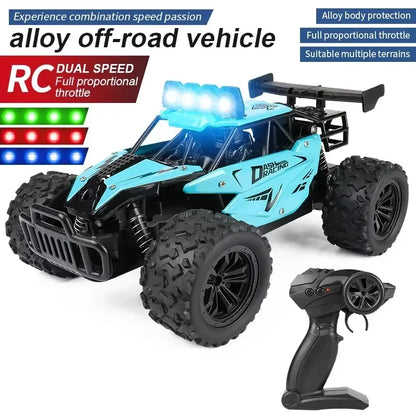 RC Alloy Car 1:16 Scale 2WD Off-Road Climbing Remote Control Car With LED Light 20KM/H High Speed Toys Gifts For Boys Girls Kids