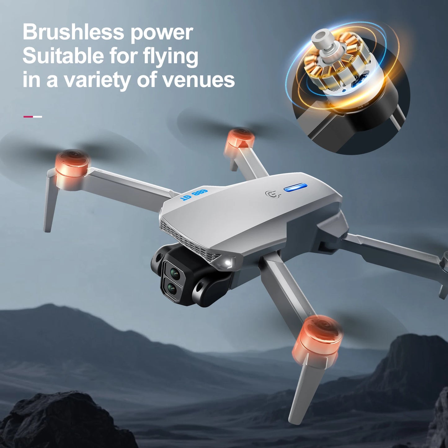 E88GT 4.3-inch Large Screen Drone Brushless Dual Camera Aerial Photography 8K HD Optical Flow Remote Control Aircraft Boy Gift