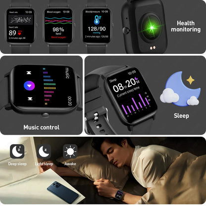 LIGE 2025 Smart Watch Men 1.85'' Screen Lady Gift Sports Fitness Watches Bluetooth Calling Digital Wristwatch For Android Phone