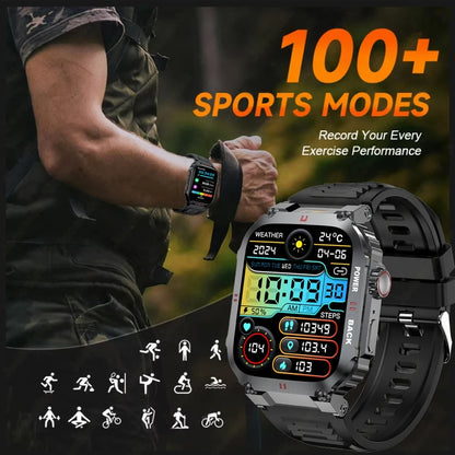 Men's Outdoor Sports Bluetooth Call Smart Watch 1.91 Inch Full Screen Touch Flashlight 110+ Sport Mode Smartwatch 2025 New
