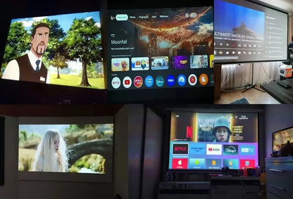 BYINTEK P70X Portable Mini Projector with Built-in Battery 4K Support 3D Wifi for Outdoor Movie Night Home Theater Projectors